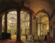 Giovanni Migliara Interior of Basilica of San Lorenzo Spain oil painting artist